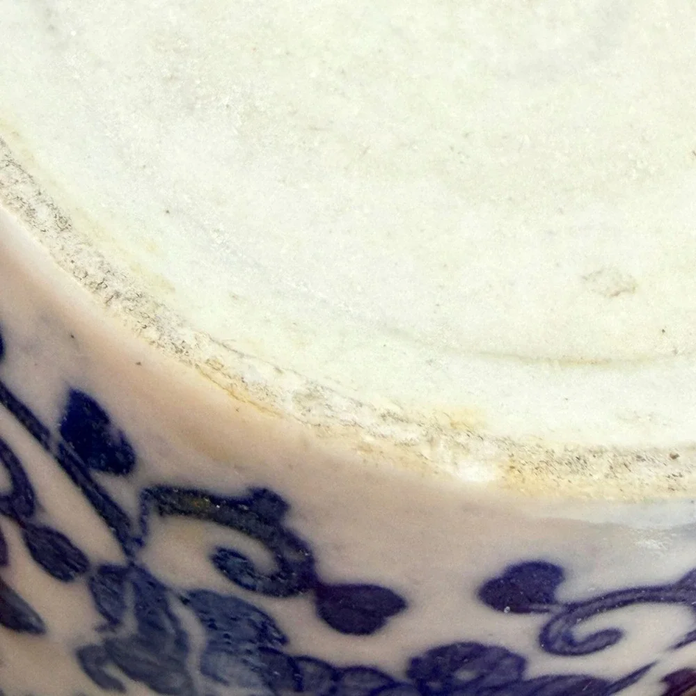 Antique Morimura Bros Blue White Porcelain Phoenix Lidded Jar Cup Japan